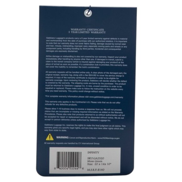 GABBIANO 26in Davinci Hardside Spinner - Picture 4 of 4